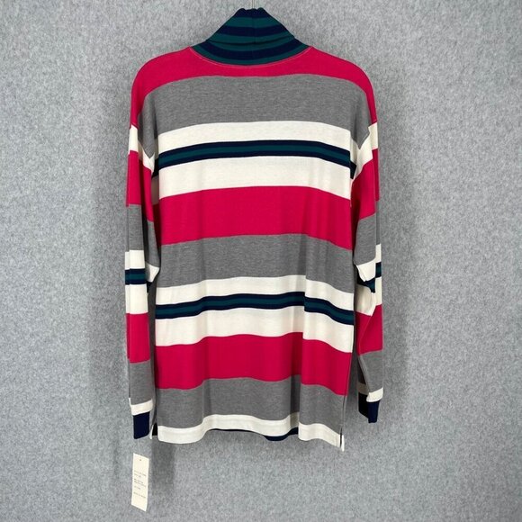 Lauren Grey VTG Women Turtleneck LS Shirt Size M Multicolor Stripe Oversized NEW - Picture 5 of 14